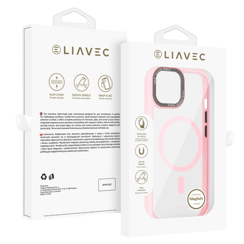 Liavec Hybrid Magsafe Clear Case do Iphone 15 jasnoróżowy