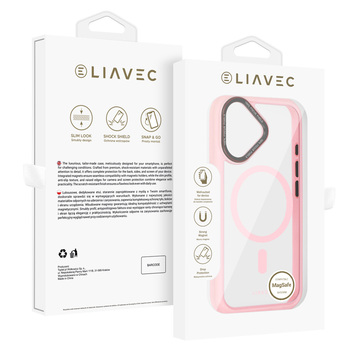 Liavec Hybrid Magsafe Clear Case do Iphone 16 jasnoróżowy