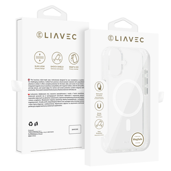 Liavec Glossy Magsafe Clear Case do Iphone 16 biały
