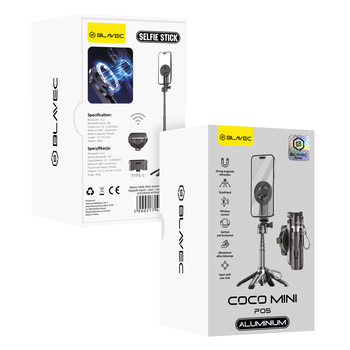 Blavec Selfie Stick Aluminium Coco Mini P05 Magsafe tripod + pilot + mocowanie 0,41 metra (SSCMP05-MTRHB041) czarny