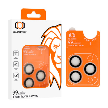 Hartowane szkło Tel Protect Titanium Lens 99% AR na aparat do Iphone 14 Pro/14 Pro Max przezroczyste (obiektyw 3 sztuki)