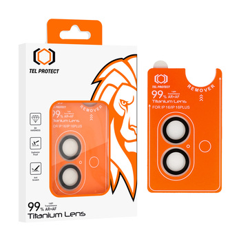 Hartowane szkło Tel Protect Titanium Lens 99% AR na aparat do Iphone 16/16 Plus przezroczyste (obiektyw 2 sztuki)