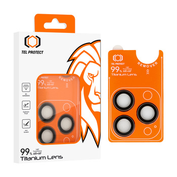 Hartowane szkło Tel Protect Titanium Lens 99% AR na aparat do Iphone 16 Pro/16 Pro Max tytan (obiektyw 3 sztuki)
