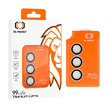 Hartowane szkło Tel Protect Titanium Lens 99% AR na aparat do Samsung Galaxy S25 Plus przezroczyste (obiektyw 3 sztuki)