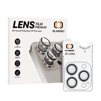 Hartowane szkło Tel Protect 3D Lens na aparat do Iphone 13 Pro/13 Pro Max niebieskie (obiektyw 3 sztuki)