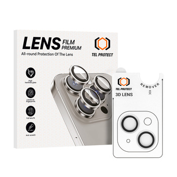 Hartowane szkło Tel Protect 3D Lens na aparat do Iphone 15/15 Plus przezroczyste (obiektyw 2 sztuki)