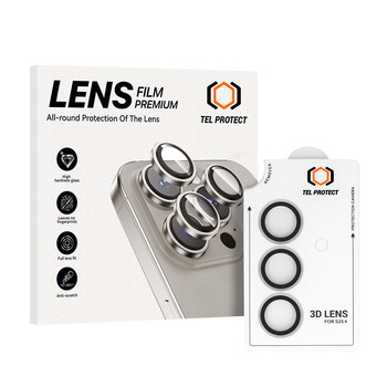 Hartowane szkło Tel Protect 3D Lens na aparat do Samsung Galaxy S25 Plus przezroczyste (obiektyw 3 sztuki)