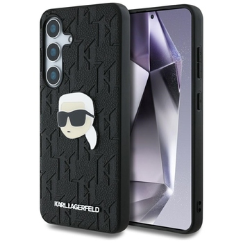 Oryginalne Etui KARL LAGERFELD Leather Monogram Pin Logo Karl Head do Samsung Galaxy S25 Plus czarny