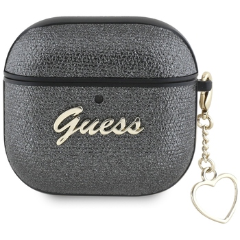 Oryginalne Etui GUESS Metallic Script Charm do Airpods 4 czarny