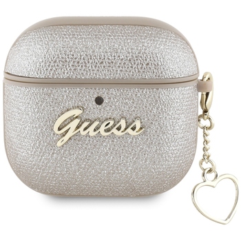 Oryginalne Etui GUESS Metallic Script Charm do Airpods 4 złoty