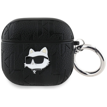 Oryginalne Etui KARL LAGERFELD Monogram Choupette Head do AirPods 4 czarny
