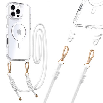 Tel Protect Strap Clear Case do Iphone 15 Pro Max biały