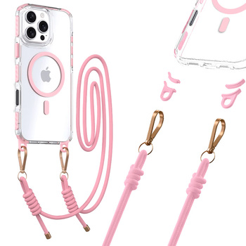 Tel Protect Strap Clear Case do Iphone 16 różowy
