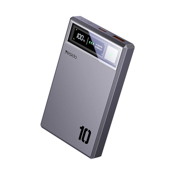 Yesido Power bank 10000mAh YP61 - USB + Typ C - magnetyczny indukcyjny 15W ciemnoszary