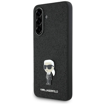 Oryginalne Etui KARL LAGERFELD Fixed Glitter Ikonik Logo Metal Pin do Samsung Galaxy A56 czarny