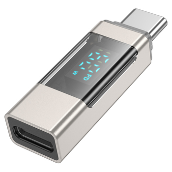 Borofone Adapter BV25 - Typ C na Typ C - Screen Display szary