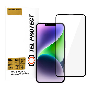 Hartowane szkło Tel Protect 10X Privacy Titanium do Iphone 14 (koperta)
