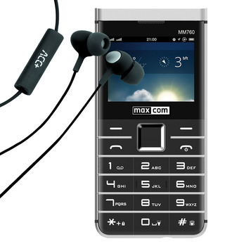 Telefon - MAXCOM MM 760 dual sim CZARNY + Słuchawki ACC+ Soul2 z mikrofonem czarne