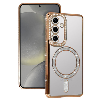 Bling Magsafe Case do Samsung Galaxy S25 FE złoty