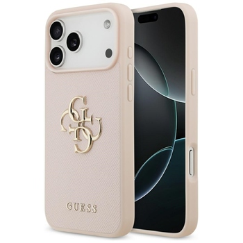 Oryginalne Etui GUESS Grained Big 4G & Classic Logo do Iphone 17 Pro Max różowy