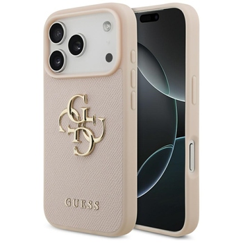 Oryginalne Etui GUESS Grained Big 4G & Classic Logo do Iphone 17 Pro różowy