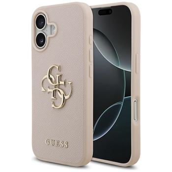 Oryginalne Etui GUESS Grained Big 4G & Classic Logo do Iphone 17 różowy