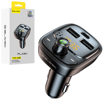 Blavec Transmiter FM Flash TR-06 MP3, Bluetooth - 2xUSB + Typ C - PD 30W (TFMFTR06-B) czarny