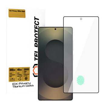 Hartowane szkło Tel Protect 10X Privacy Titanium do Samsung Galaxy S25 Ultra (with fingerprint unlock) (koperta)