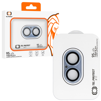 Hartowane szkło Tel Protect 95% AR+AF Full Metal Camera Protector na aparat do Iphone 17 niebieskie (wyspa)