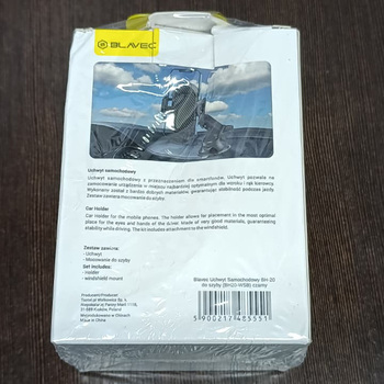 Blavec Uchwyt Samochodowy BH-20 do szyby (BH20-WSB) czarny (uszkodzone opakowanie)