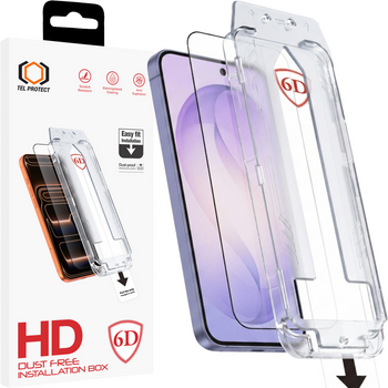 Hartowane szkło Tel Protect Dust-Free Easy Fit Full Glue 6D do Samsung Galaxy S26 czarne (with fingerprint unlock)
