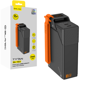 Blavec Power Bank 20000mAh BJ-50 Tytan 65W - 2x Typ C (PBBJ50A) czarny