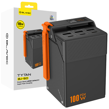 Blavec Power Bank 50000mAh BJ-50 Tytan 100W - 3x Typ C + 3x USB-A (PBBJ50C) czarny