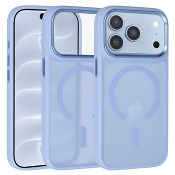 Liavec Cloudy Case with Metal Camera Frame do Iphone 18 Pro/17 Pro jasnoniebieski (Camera Control Button)