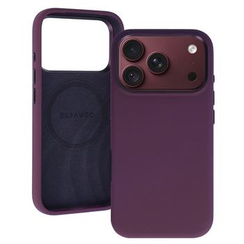 Liavec Silky Case with Metal Camera Frame do Iphone 18 Pro Max/17 Pro Max burgundowy