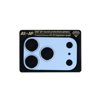Hartowane szkło Aluminum Metal Camera Full Cover Lens na aparat do Iphone 18 Pro Max blue (wyspa+mesh)