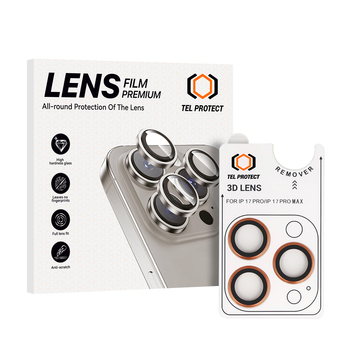 Tempered glass Tel Protect 3D Lens on camera for Iphone 17 Pro/17 Pro Max orange (lens 3 pieces)