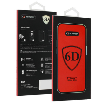 Hartowane szkło Tel Protect Full Glue 6D Privacy do IPHONE 18 PRO MAX CZARNE