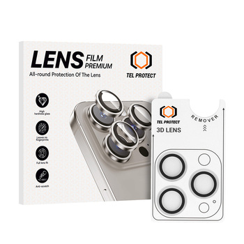 Hartowane szkło Tel Protect 3D Lens na aparat do Iphone 18 Pro/18 Pro Max przezroczyste (obiektyw 3 sztuki)