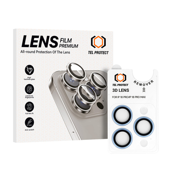 Hartowane szkło Tel Protect 3D Lens na aparat do Iphone 18 Pro/18 Pro Max jasnoniebieski (obiektyw 3 sztuki)