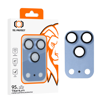 Hartowane szkło Tel Protect 95% AR+AF Full Metal Camera Protector na aparat do Iphone 18 Pro jasnoniebieski (wyspa)