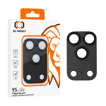 Hartowane szkło Tel Protect 95% AR+AF Full Metal Camera Protector na aparat do Iphone 17 Pro czarne (wyspa)