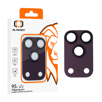Hartowane szkło Tel Protect 95% AR+AF Full Metal Camera Protector na aparat do Iphone 17 Pro fioletowe (wyspa)
