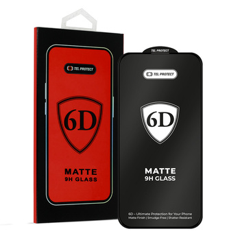 Hartowane szkło Tel Protect Full Glue 6D Matte do Iphone 18 Pro Czarne