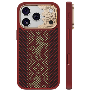 Benks Etui Magnetic Armor Pro Knight Kevlar Metal Frame (C.K.FL.AP.GD.BA73) do Iphone 18 Pro Max/17 Pro Max czerwony (Camera Control Button)