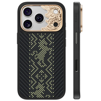 Benks Etui Magnetic Armor Pro Knight Kevlar Metal Frame (C.K.FL.AP.GD.B072) do Iphone 18 Pro/17 Pro czarny (Camera Control Button)