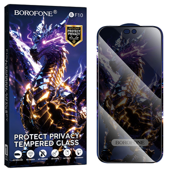 Borofone Hartowane szkło BF10 Armor Full Screen Anti-spy do Iphone 15/16 - 10 sztuk