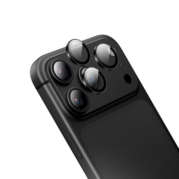 Borofone Hartowane szkło BF14 3D Metal Frame na aparat do Iphone 18 Pro/18 Pro Max czarne