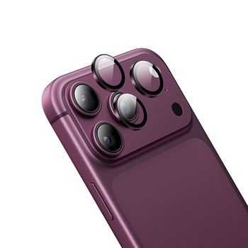 Borofone Hartowane szkło BF14 3D Metal Frame na aparat do Iphone 18 Pro/18 Pro Max czerwone
