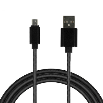 Kabel TYP 1 - USB na Micro USB - metalowe końcówki QC 3.0 1 metr czarny
